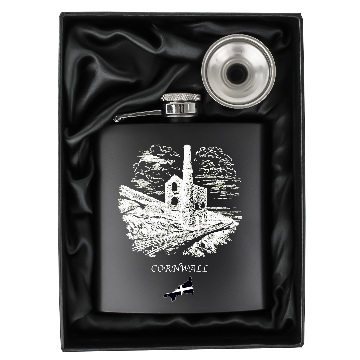 Mat Black Hip Flask Set MBH1204